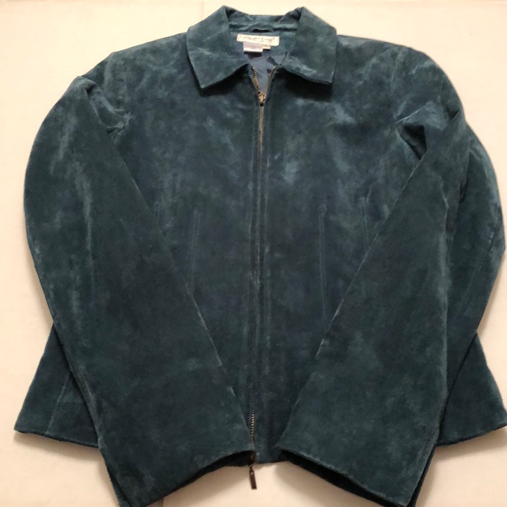 Coldwater Creek Blue Suede Leather Jacket